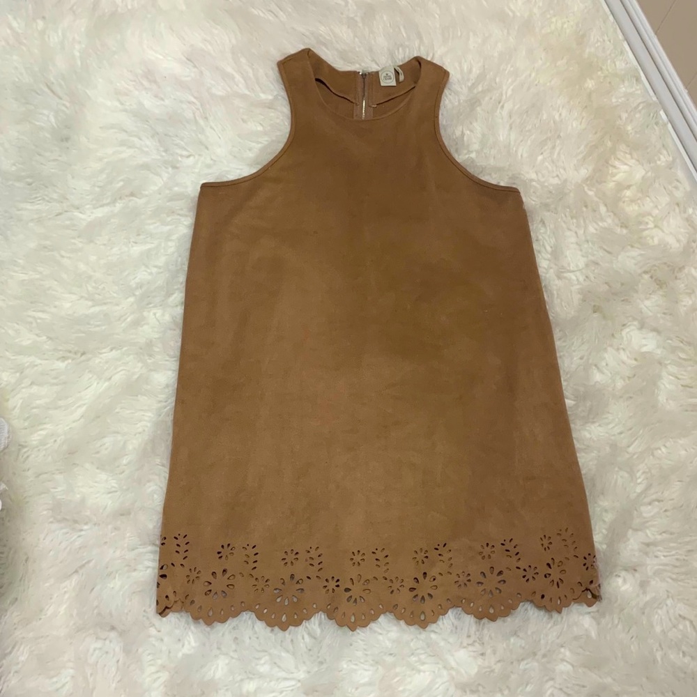 Faux Suede flowy mini dress